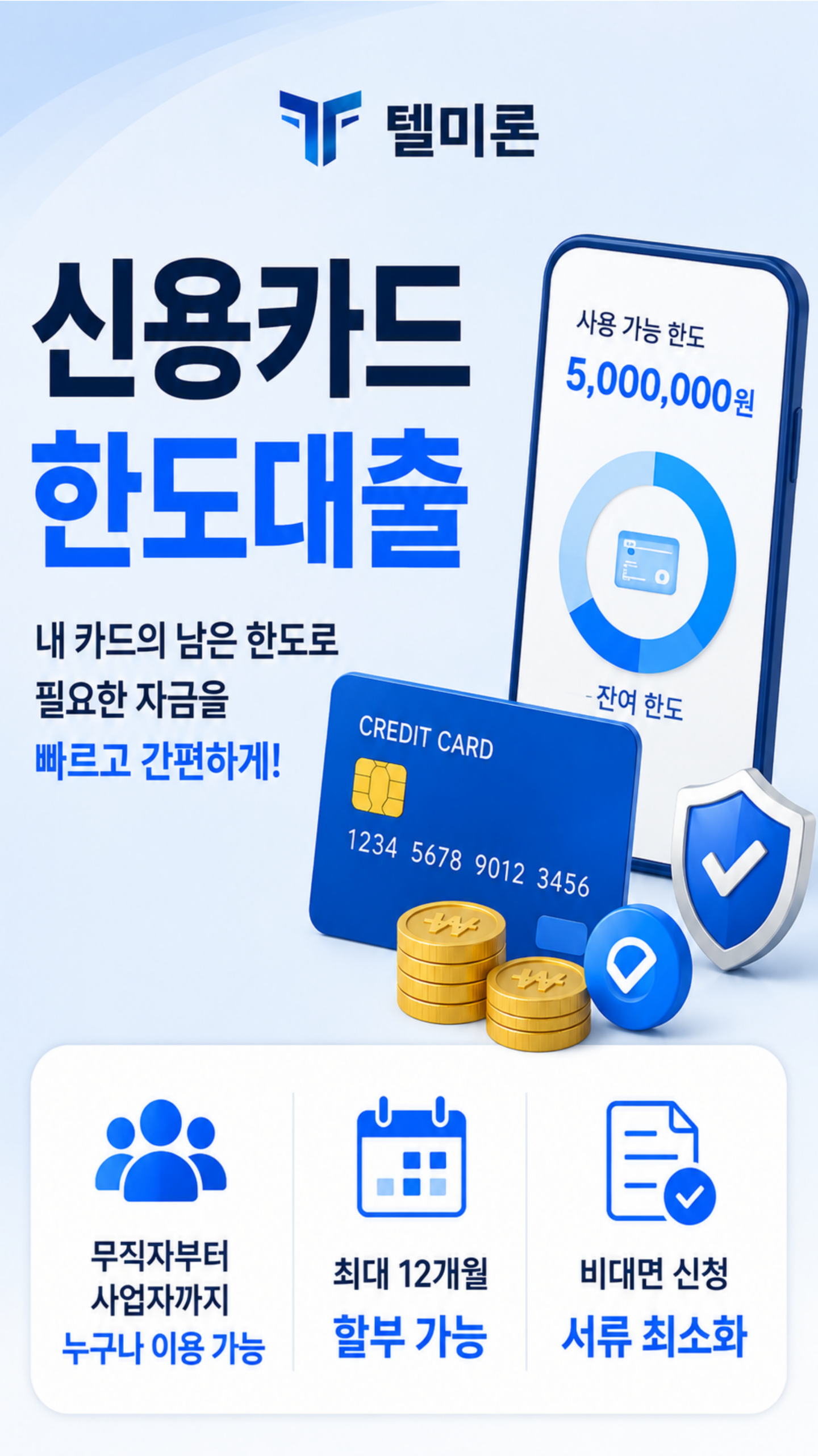 신용카드한도대출 이용 가능 대상과 한도 안내